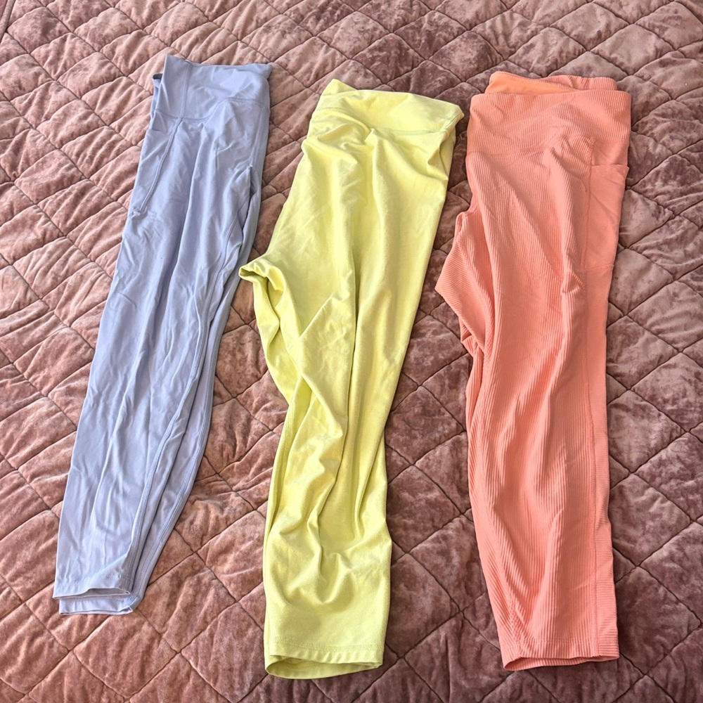 Women's Multi-Color Work Out Leggings Set